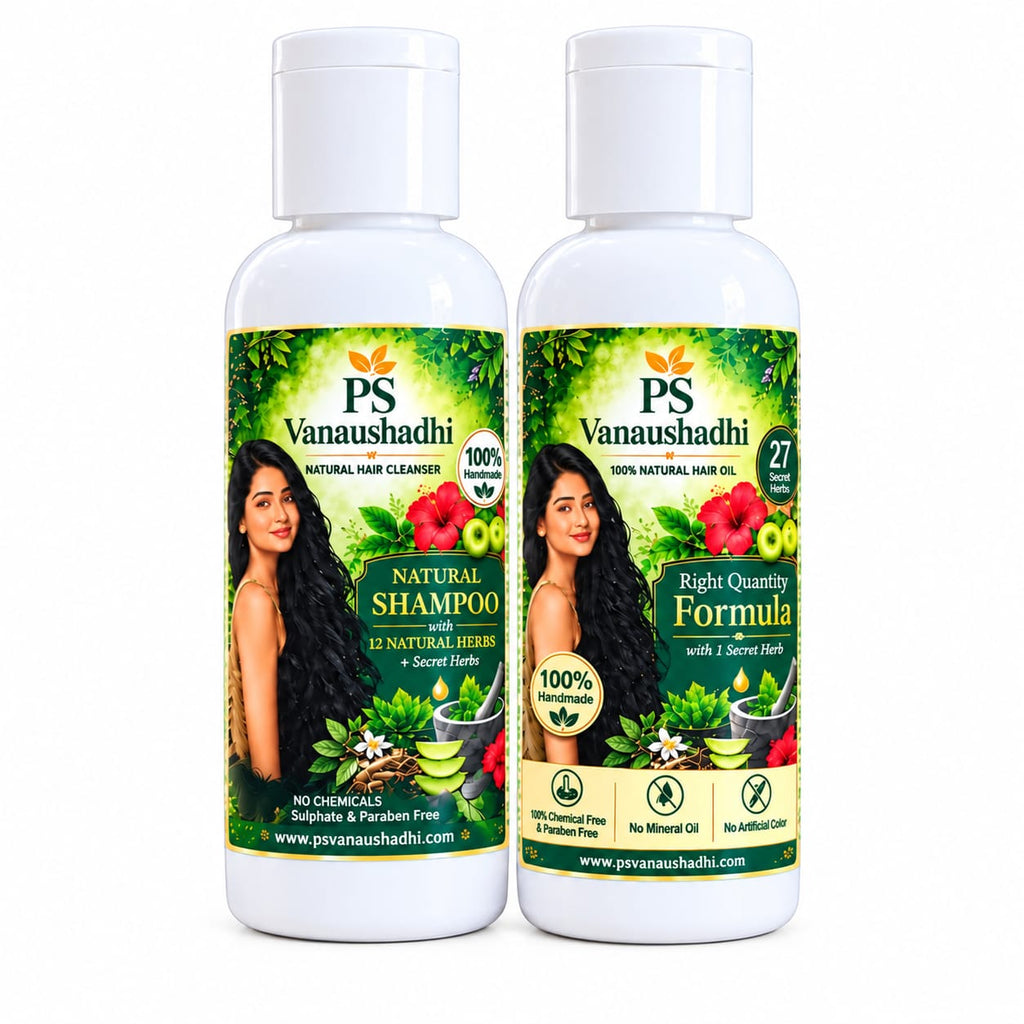 PS Vanaushadhi Hair Care Combo - Natural Shampoo & Hair Oil